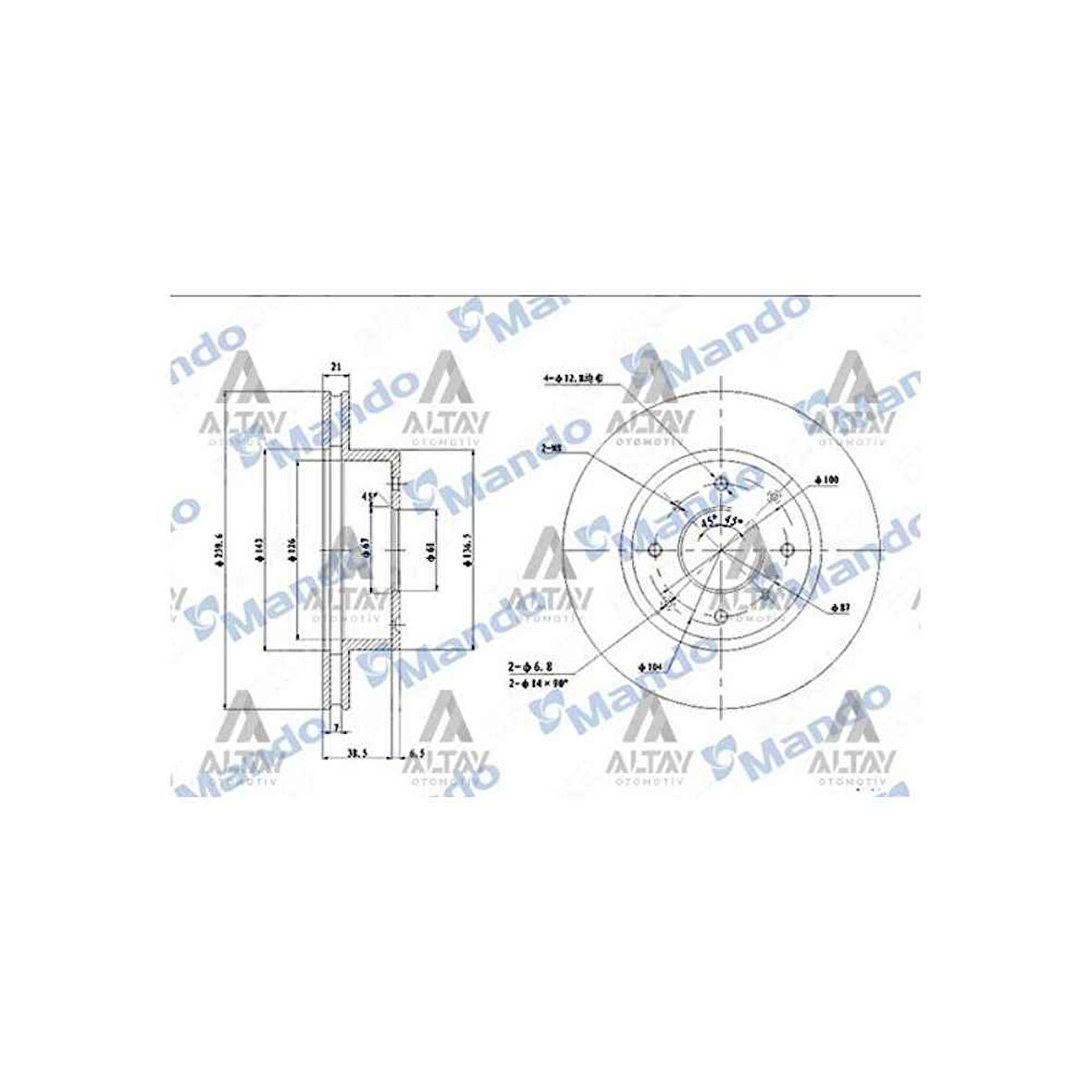 Civic 92- Civic 96- 1.4 Ön Havalı 240-4 Fren Diski - 45251Sr3A00 