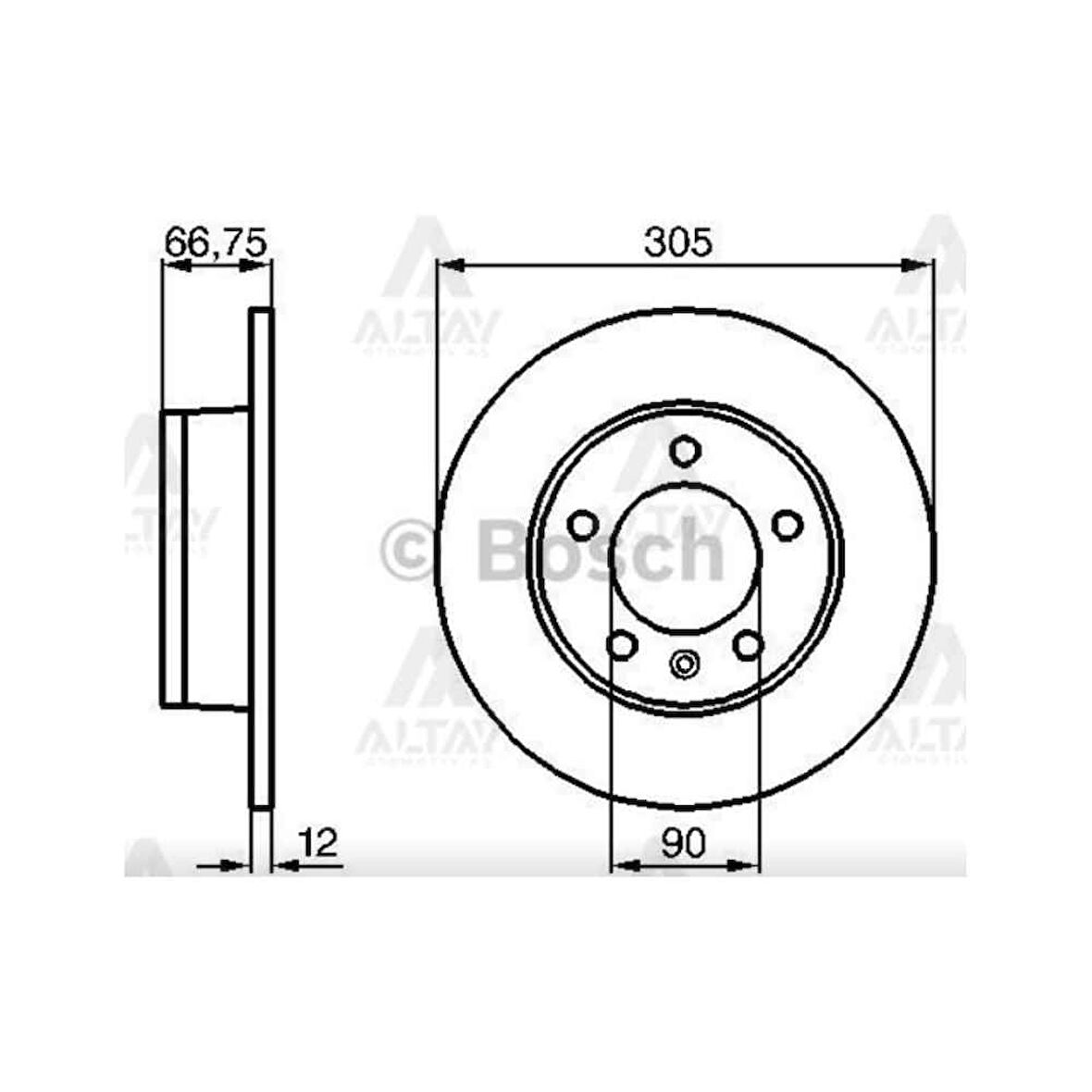Master 98-10 Master 10- Movano 98-10 Arka Düz 305-5 Fren Diski - 7700314107 Bsh-0986478970 