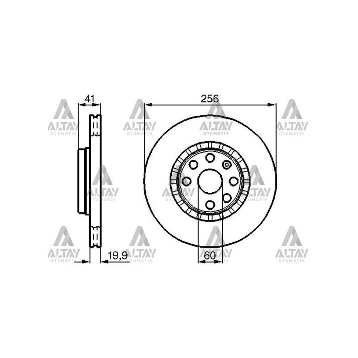 Vectra A 88-95 Astra F 91-98 Corsa B 93-00 Ön Havali Fren Diski 256-4 - 569055 Bsh-0986478535 