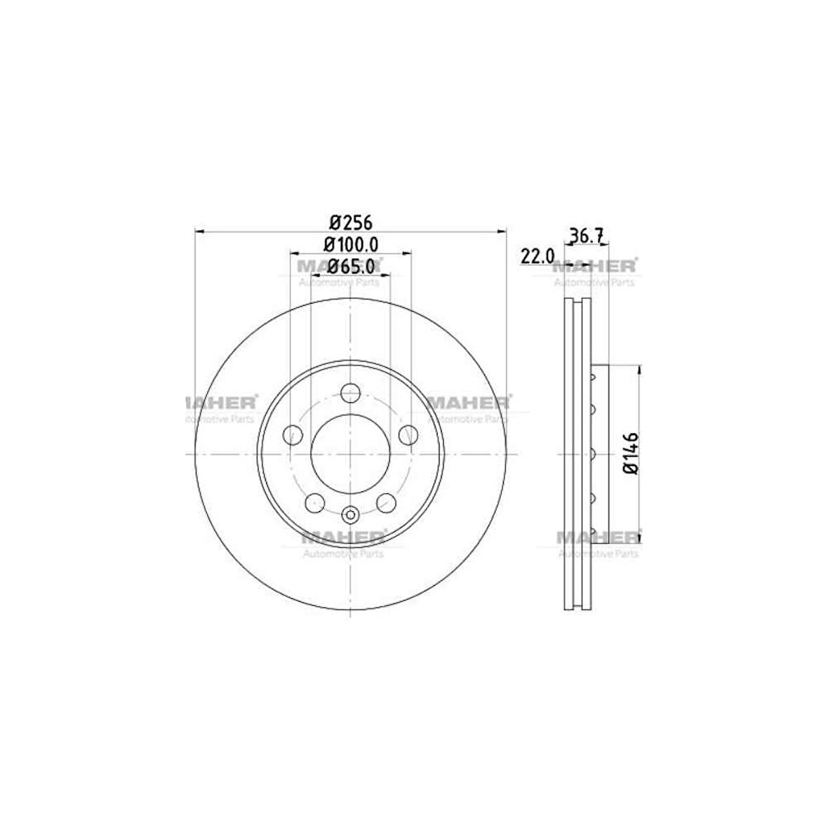 Golf4 98-04 A3 Toledo Polo Octavia Fabia Ön 256Mm Fren Diski - Ayd-50153 - 1J0615301D 