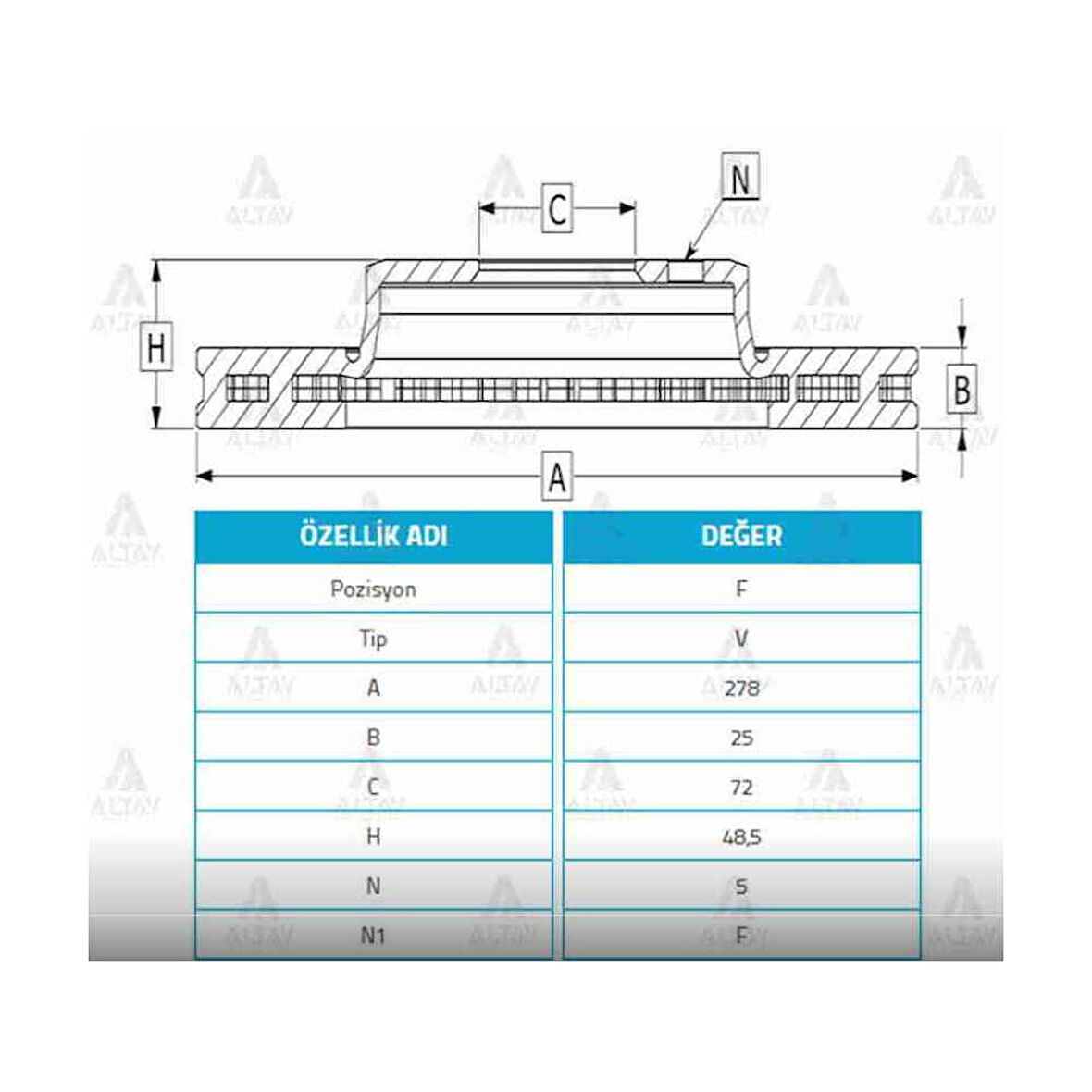 Mazda 3 03-13 Ön Havali 278-5 Fren Diski - Ayd-50393 - Bp4Y3325Xc 