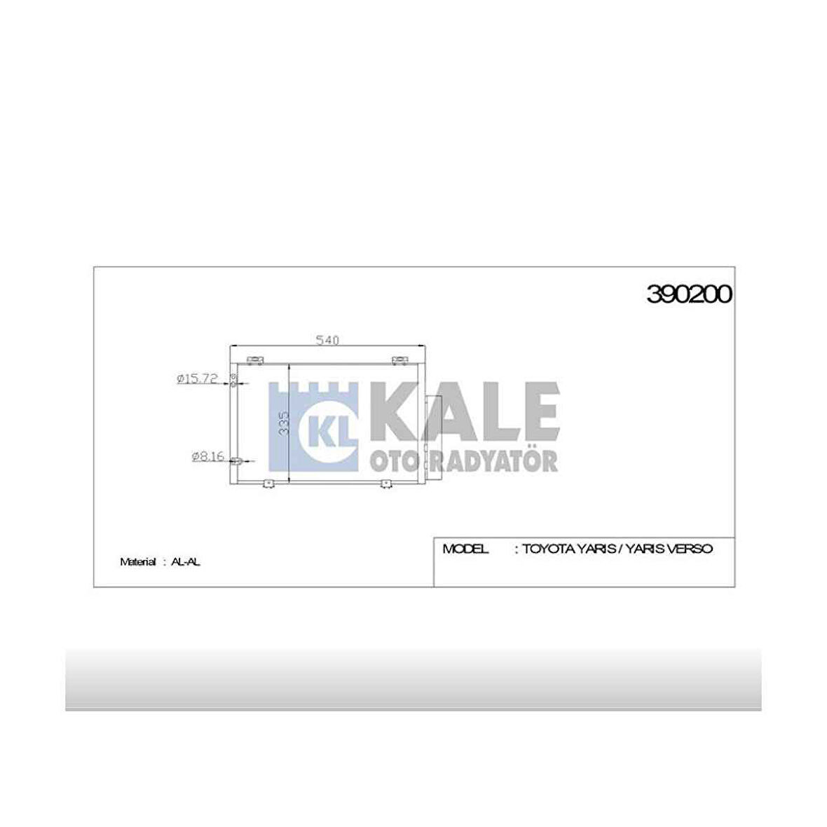 Yaris 99-06 1.0 - 1.3 Radyatör Klima - Kle-390200 - 88450-0D021 