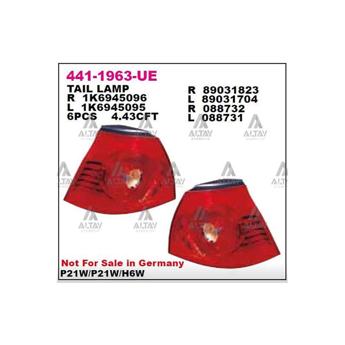 Golf5 Dış 04-09 Sol Stop Lambası - Dpo-441-1963L-Ue - 1K6945095Aa