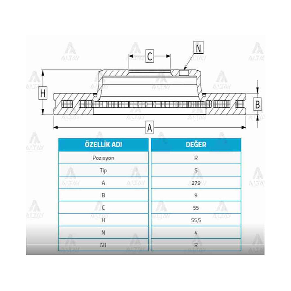 Corolla Uyumlu 03-07 Corolla Uyumlu-Verso 04-07 1.4 D4D Dizel Arka Düz 279-4 Fren Diski Mhr-03669