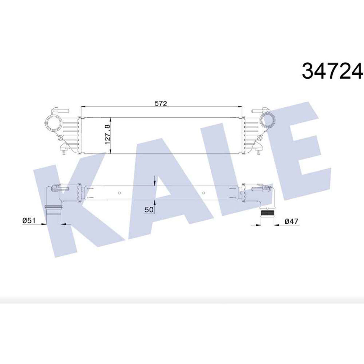 Egea 15- 500L 12- 1.3 -1.6 İntercool Turbo Radyatör - Kle-347245 - 51887954 