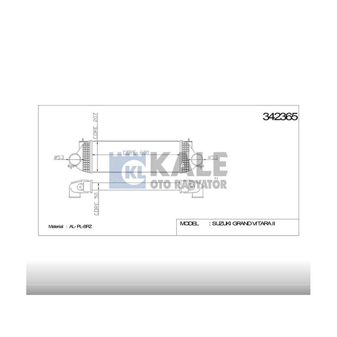 Grand Vitara 05-15 1.9 Ddis İntercool Turbo Radyatör - Kle-342365 - 13620-67J00 