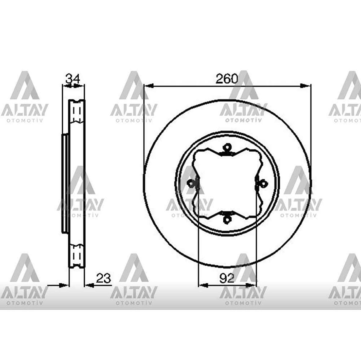 Esse Otomotiv Accord 90-02 Rover 618-620 Ön Havali 260-4 Fren Diski - BSH-0986478568 - 45251-SM4-020