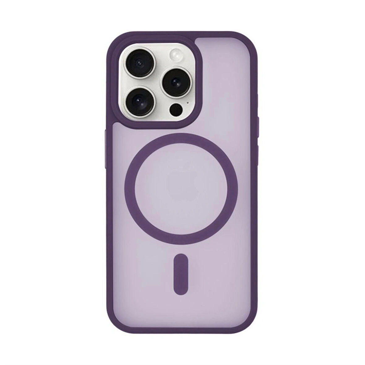 iPhone 15 Pro "Cam Hediyeli" Tam Korumalı Yanları Renkli Silikon Kılıf Magsafe Şarj Destekli