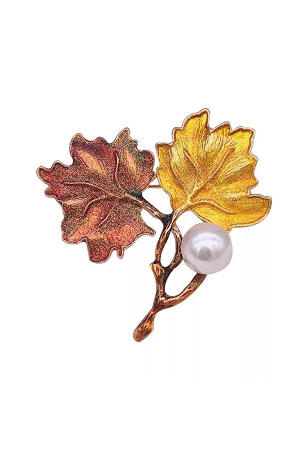 Incili Yaprak Broş Ve Kolye Ucu