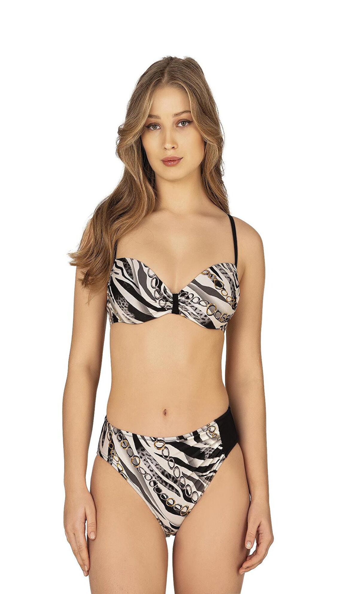 Endeep Kadın Zincir Desenli Destekli Bikini Takımı