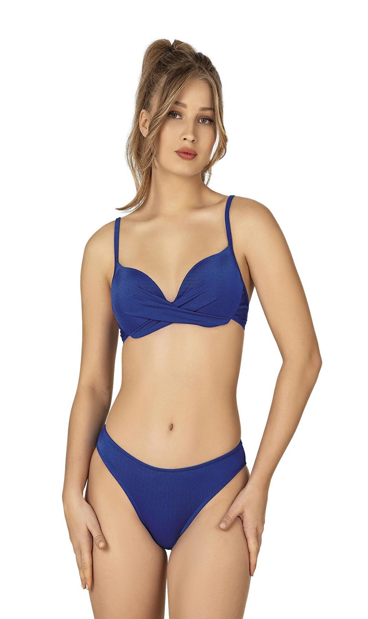 Endeep Kadın Düğüm Detaylı Destekli Mavi Bikini Takımı