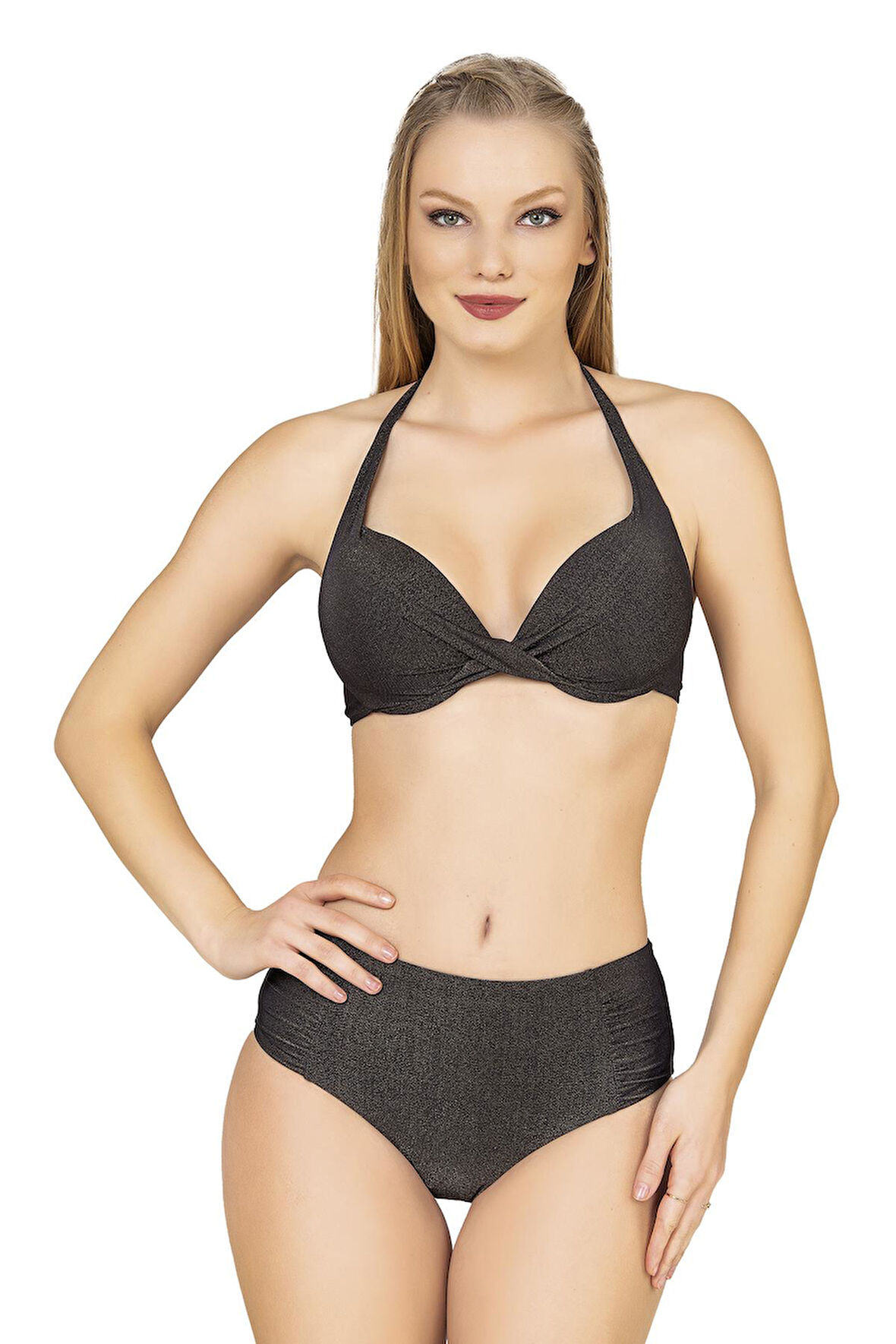 Endeep Kadın Balenli Destekli Yüksek Bel Bikini Takımı