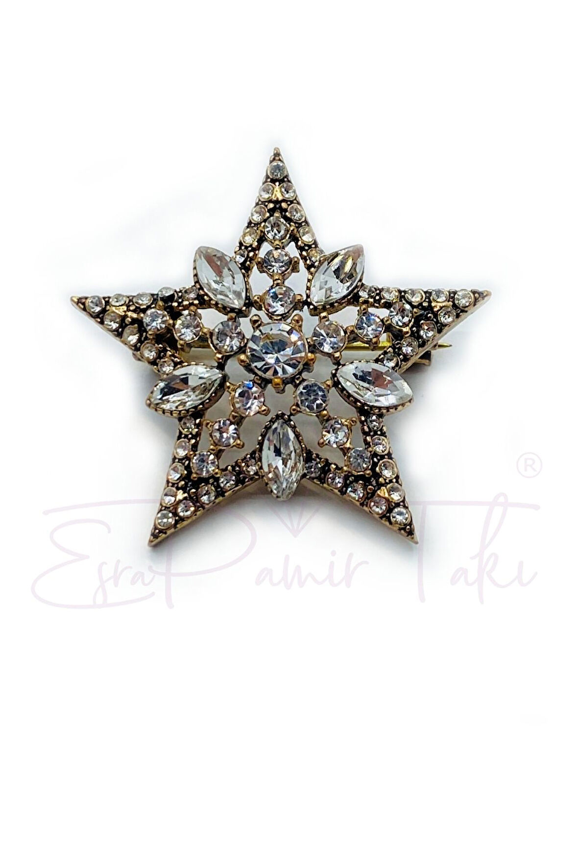 Elmas Montür Yıldız Broş