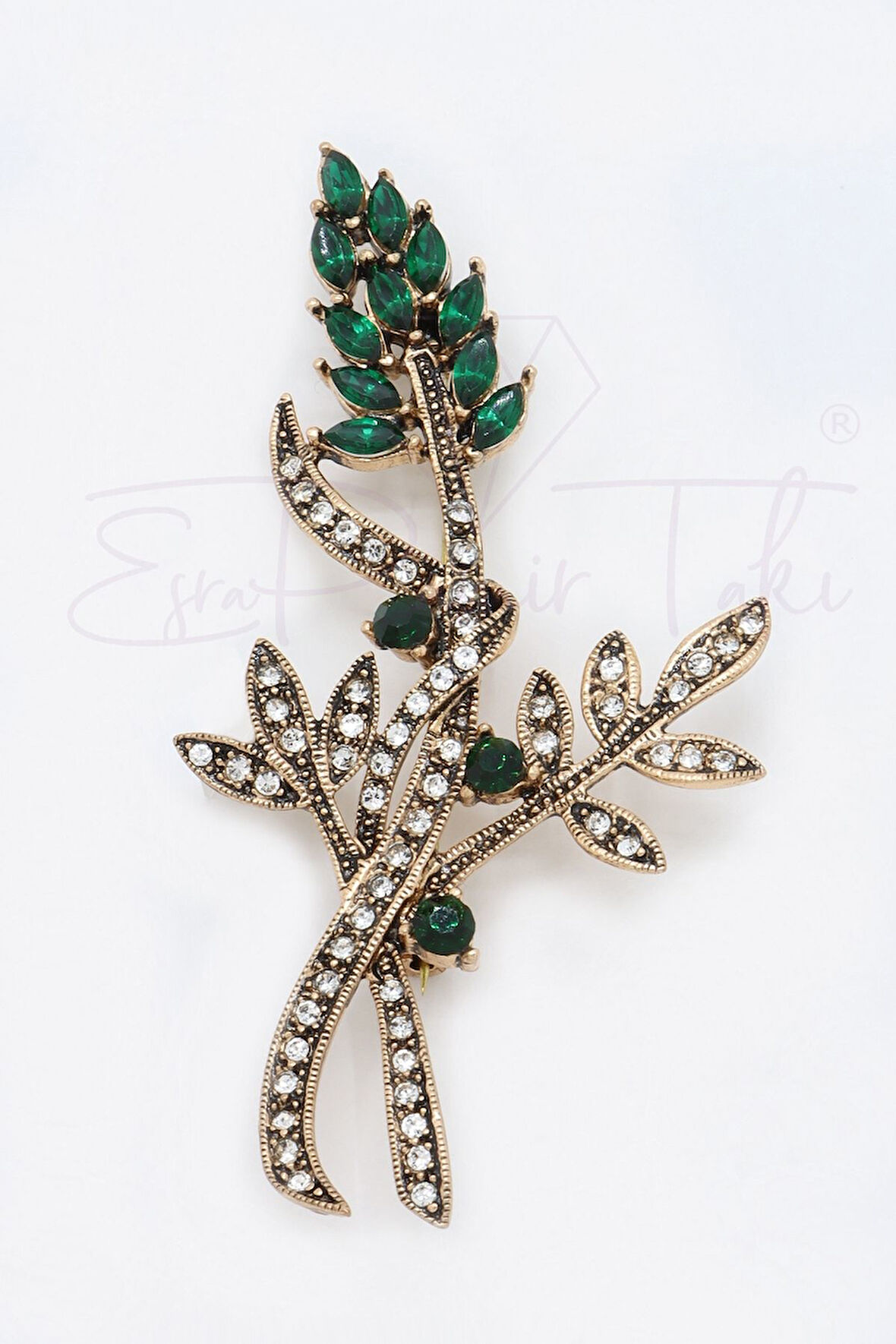 Kırmızı Kristal Taş Elmas Montür Broş