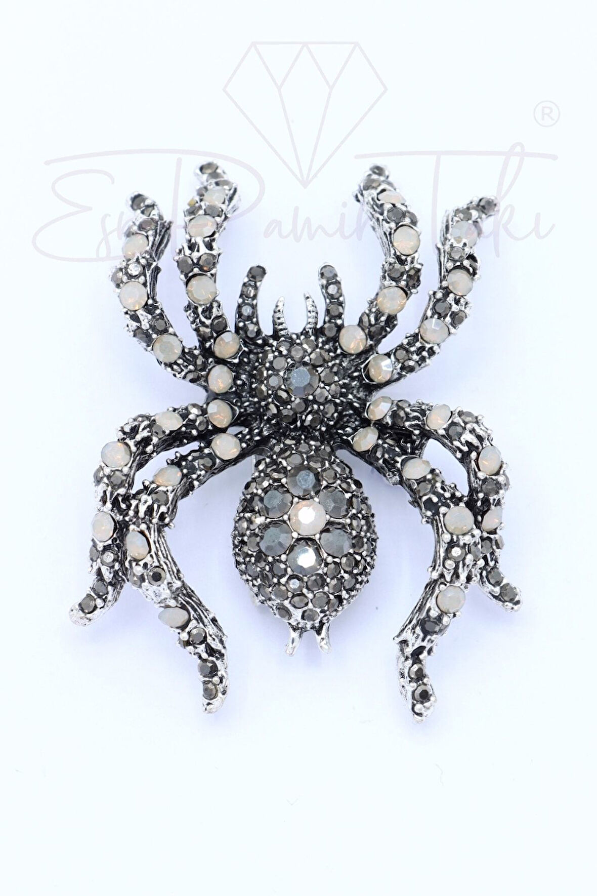 Taşlı Örümcek Broş