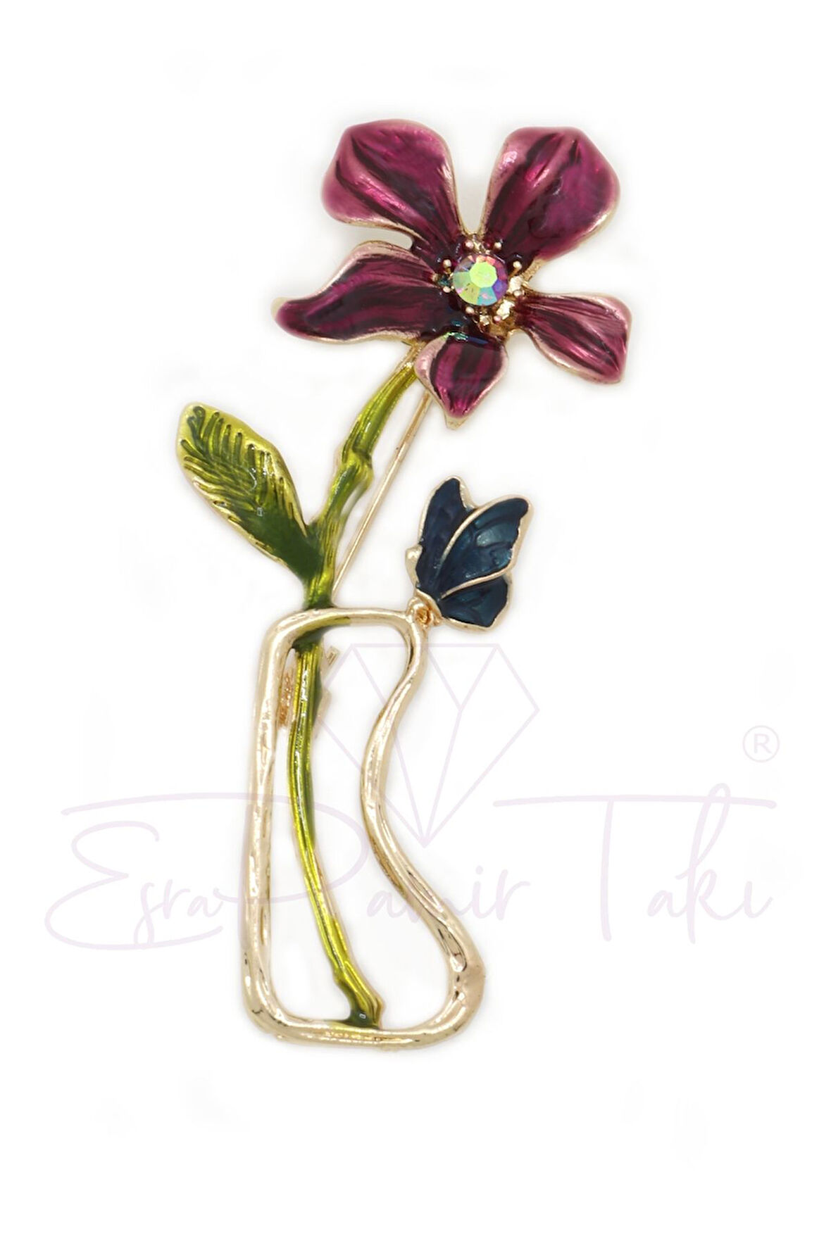 Altın Renk Gelincik Broş