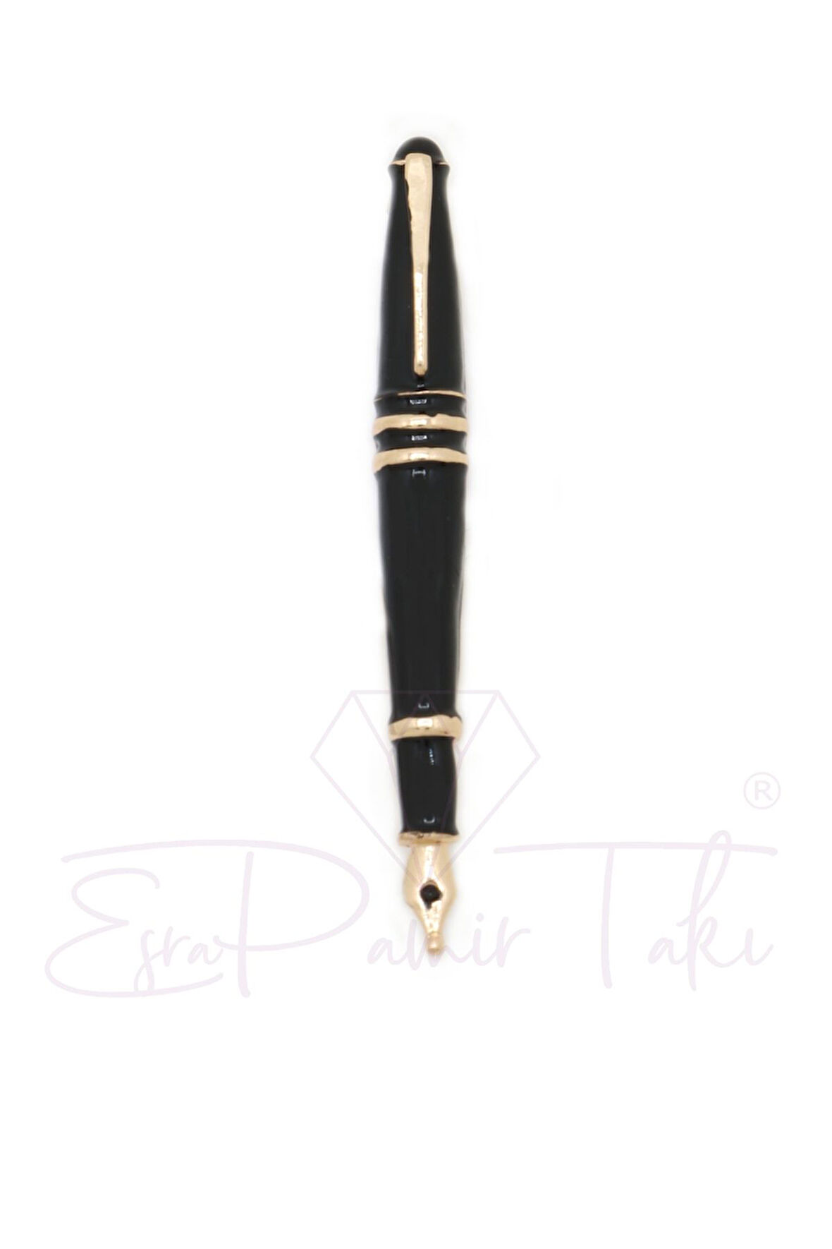 Siyah Dolma Kalem Broş