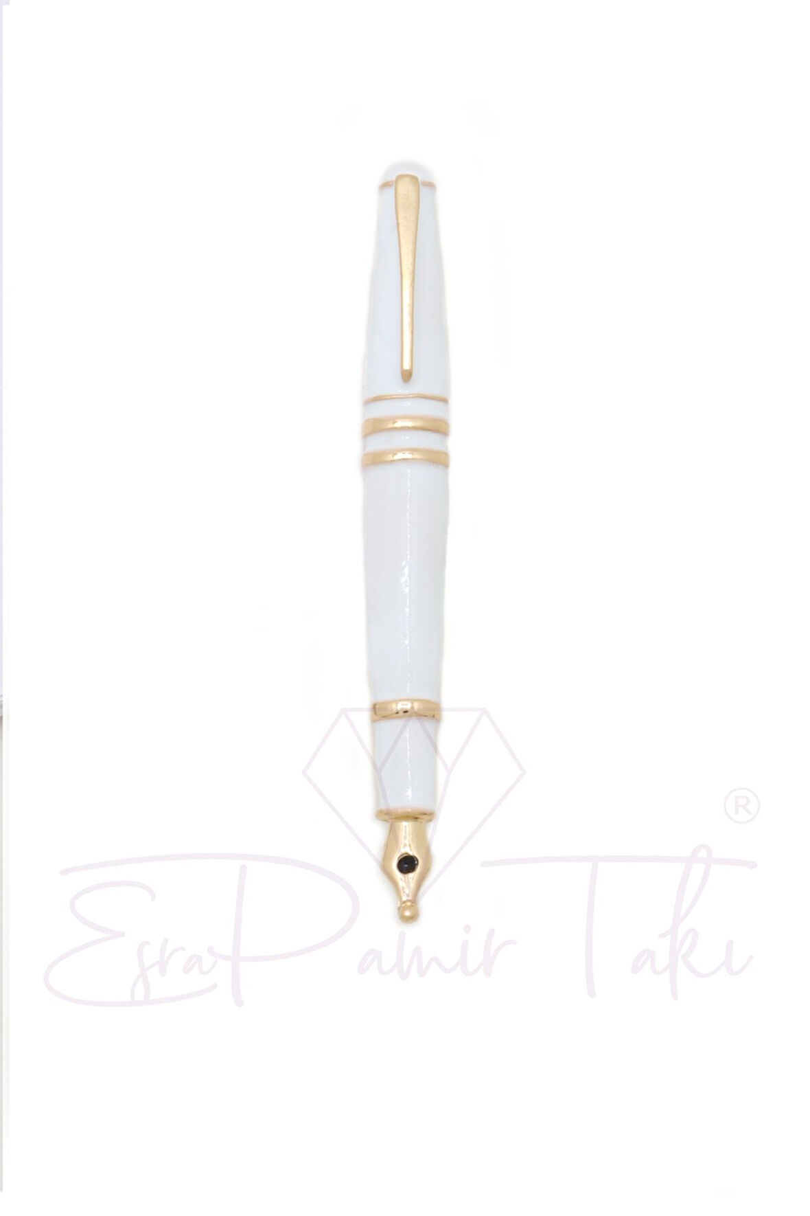 Beyaz Dolma Kalem Broş