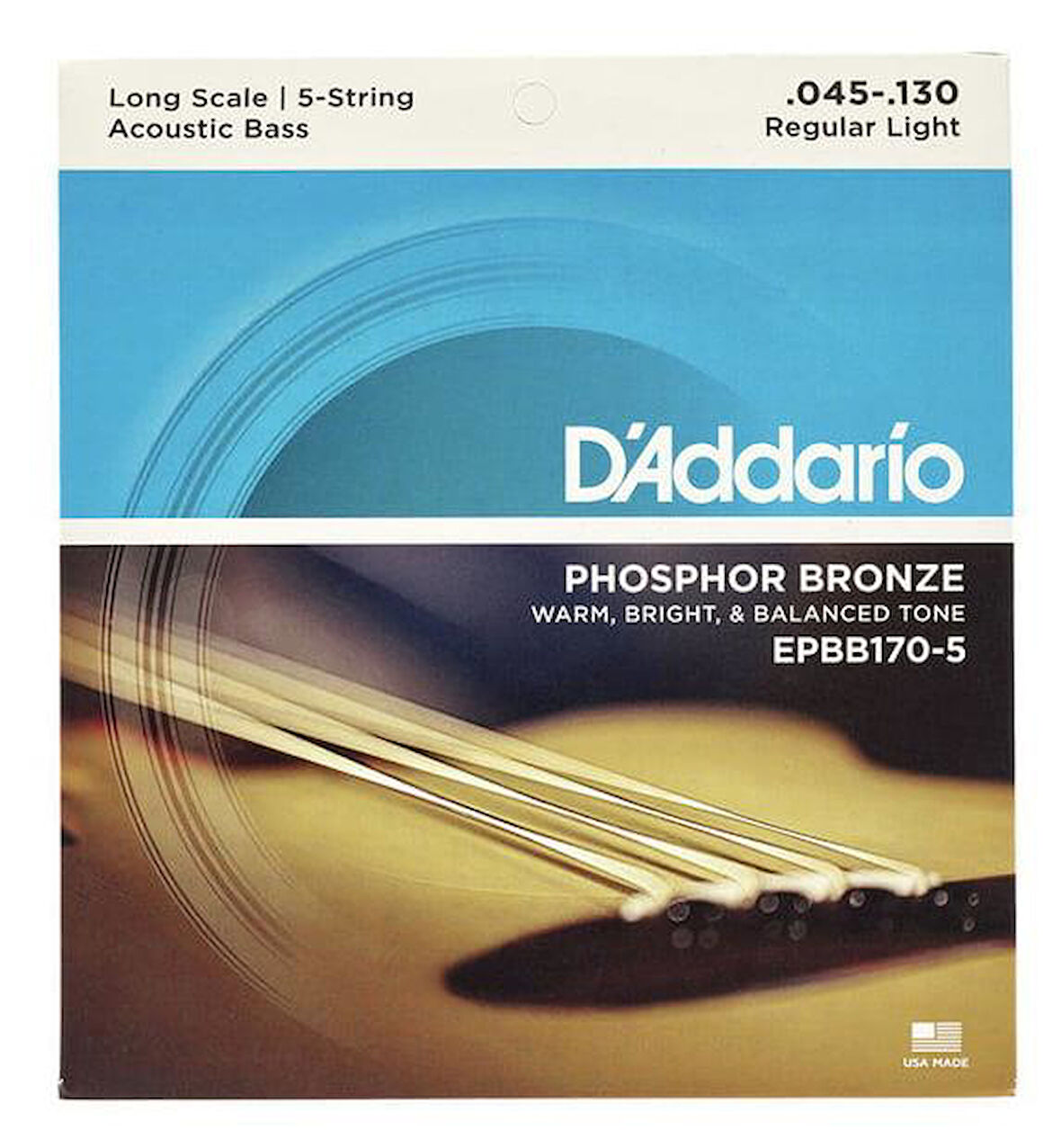 DADDARIO EPBB170-5 AKUSTİK BAS GİTAR TEL SETİ, LONG SCALE, 45-130, PHOSPHOR BRONZE