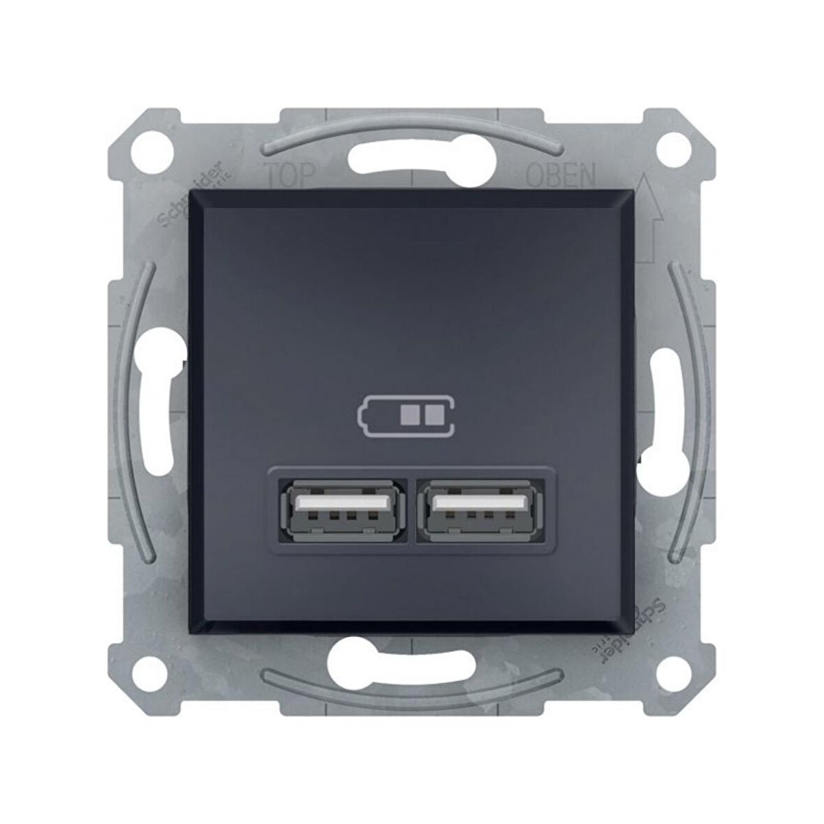 Schneider Electric Schneider EPH2700271 Ikili 2.1A Asfora Antrasit USB Priz