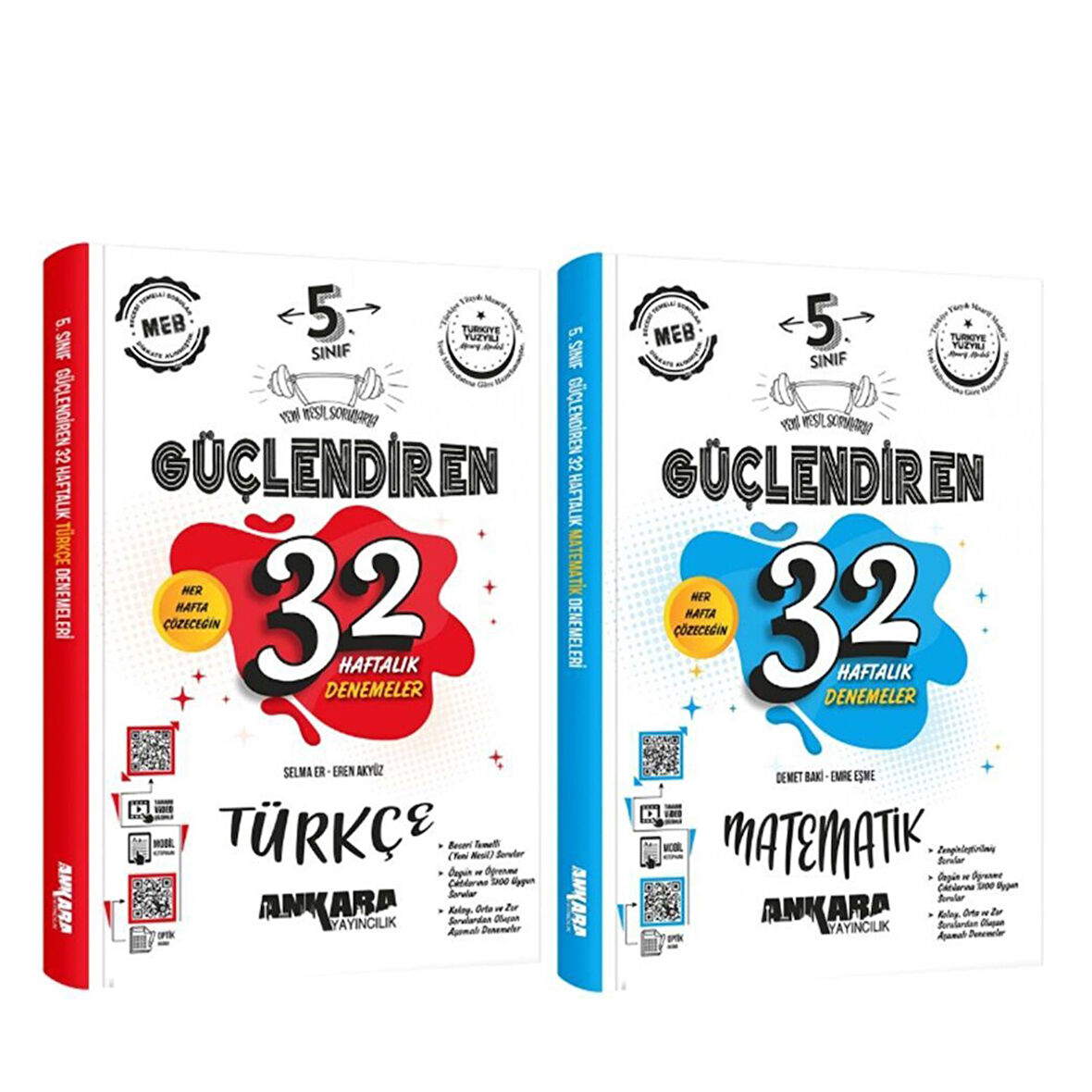 Ankara Yayıncılık 5.Sınıf Türkçe ve Matematik Güçlendiren 32 Haftalık Deneme Seti 2 Kitap