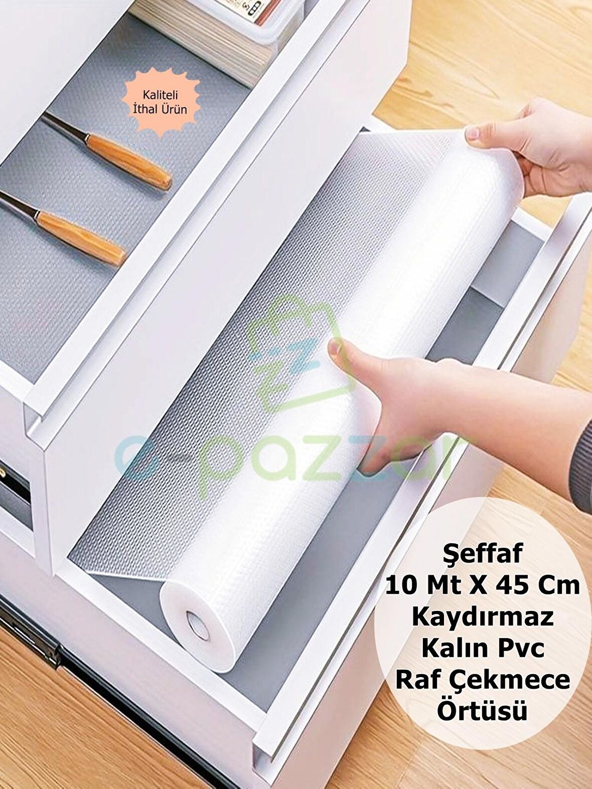 10 Mt  X 45 Cm Şeffaf Kaydırmaz Pvc Raf Buzdolabı Masa Çekmece Ayakkabılık Koruyucu Leke Tutmaz Örtü