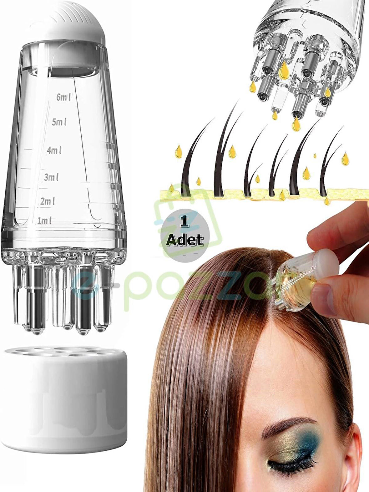 1 Adet Şeffaf 6 Ml Serum Ve Yağlar İçin Çelik Bilye Başlıklı Masajlı Kişisel Bakım Aplikatörü
