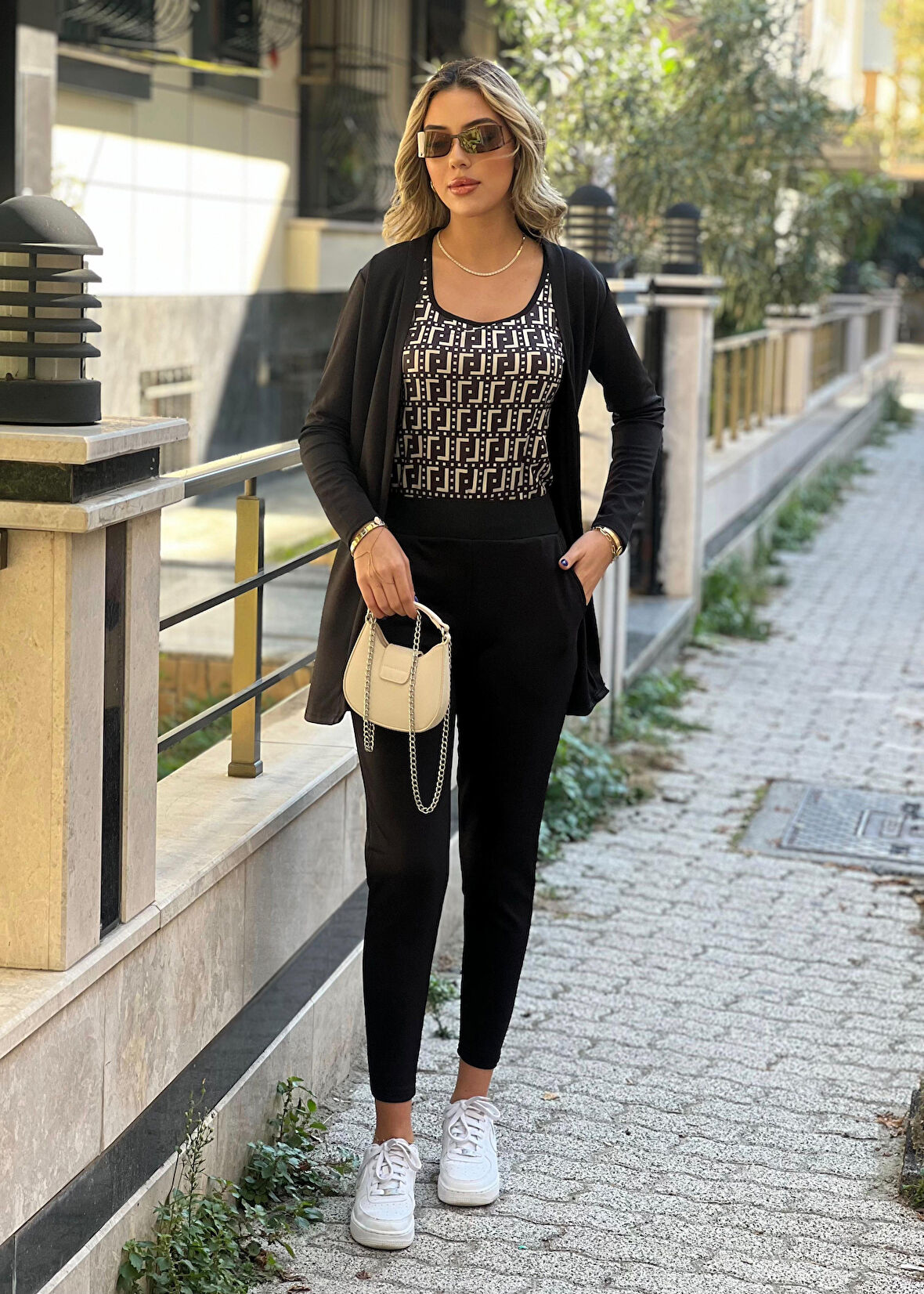 EQURİ Kadın Uzun Kollukrep üçlü Takım