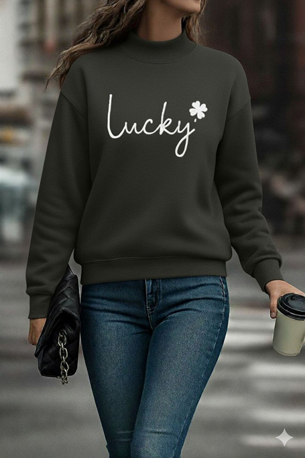 EQURİ Kadın Uzun Kollu Bisiklet Yaka Viskon Iki Iplik Bluz