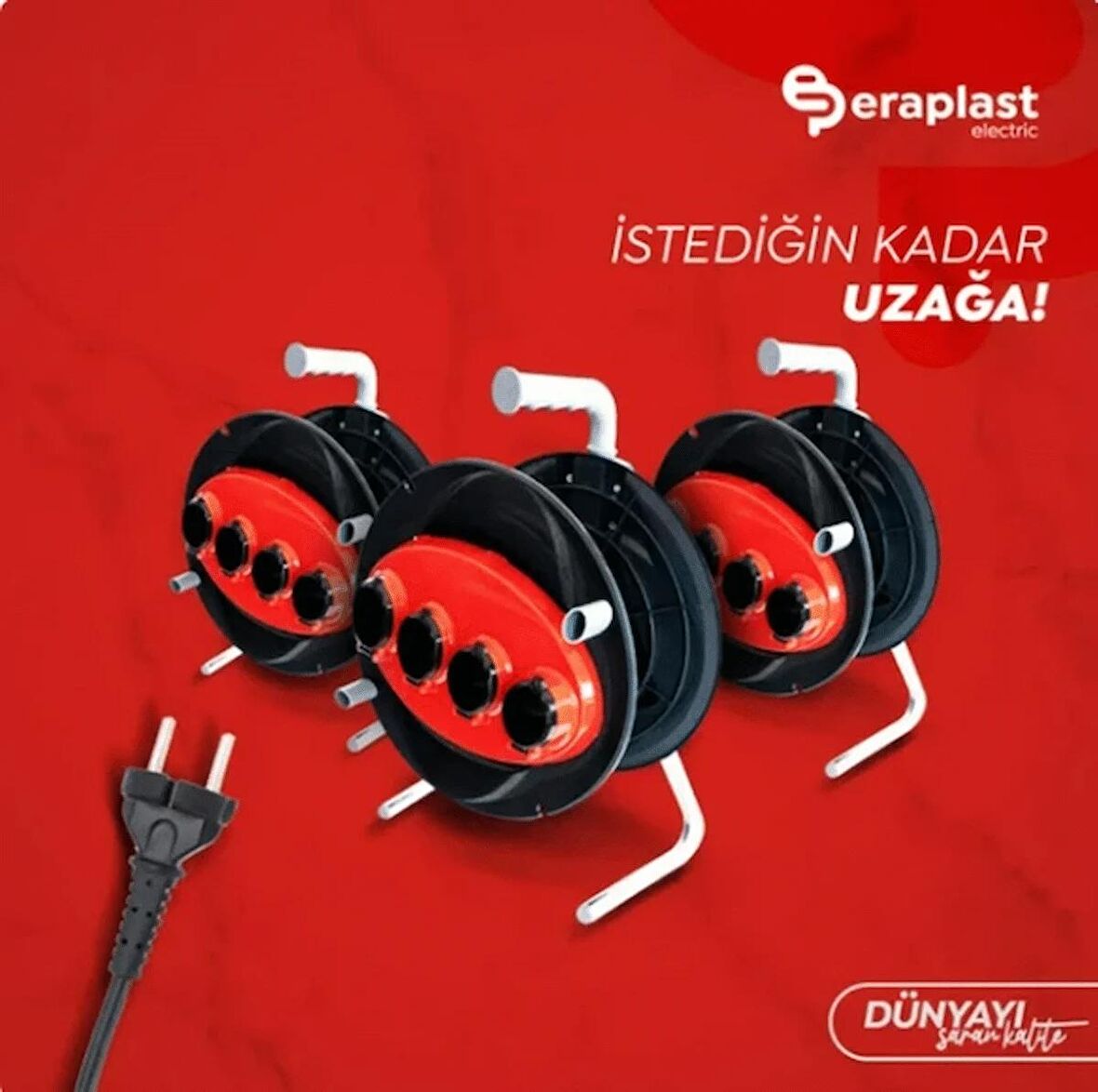 Asyagrup Eraplast Boş Kablo Makarası / Platik Kasa - 4 Prizli