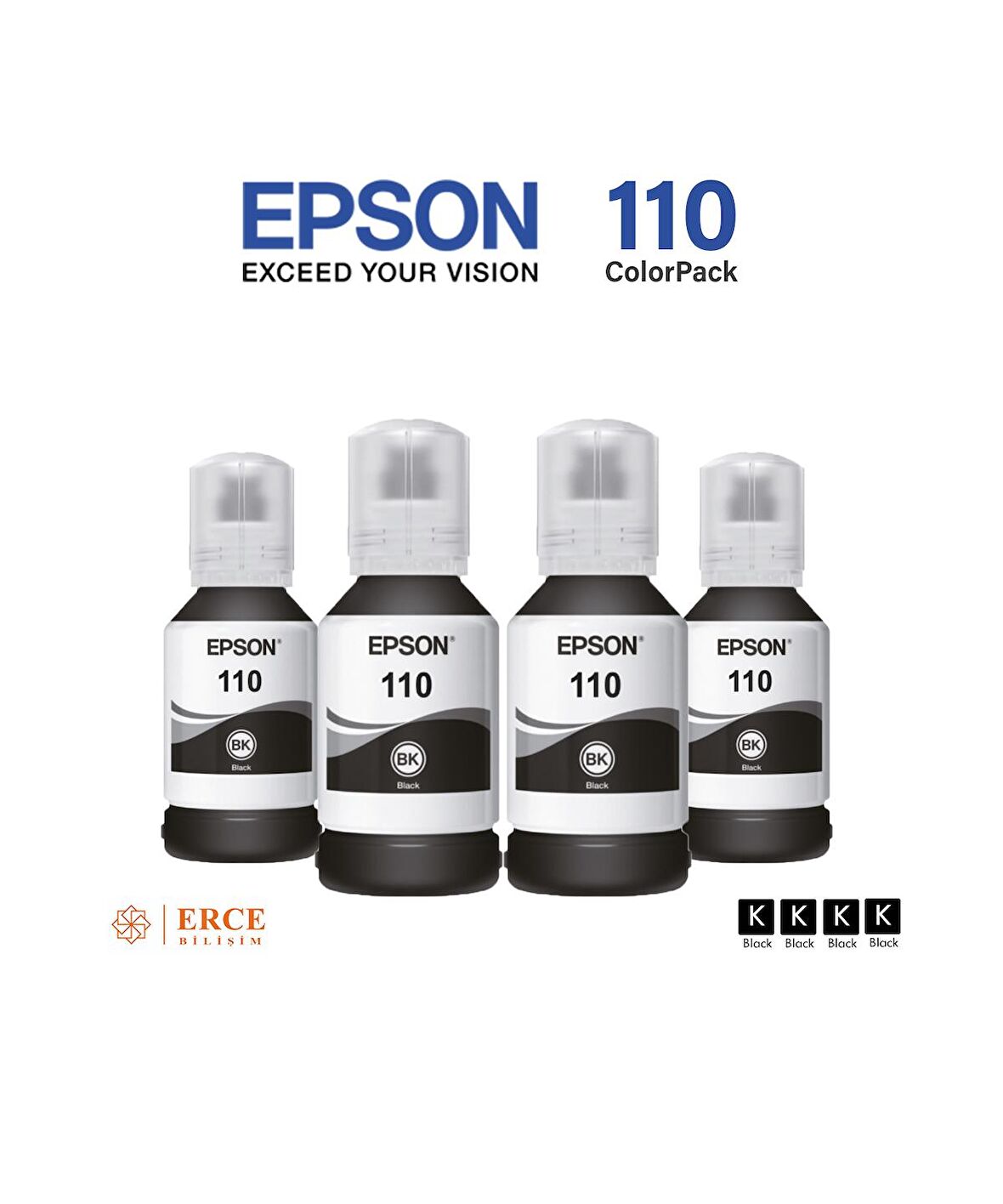 Epson 110 EcoTank M2170 Siyah Dörtlü Mürekkep Set