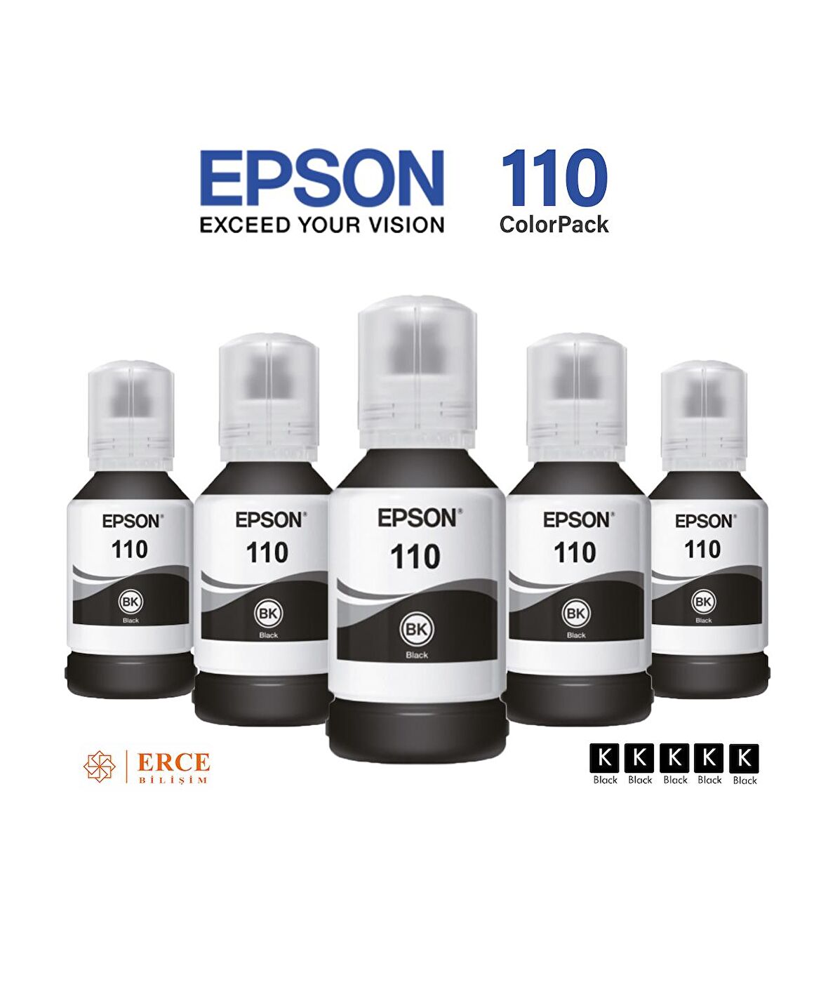 Epson 110 C13T03P14A Beşli Siyah Mürekkep Set