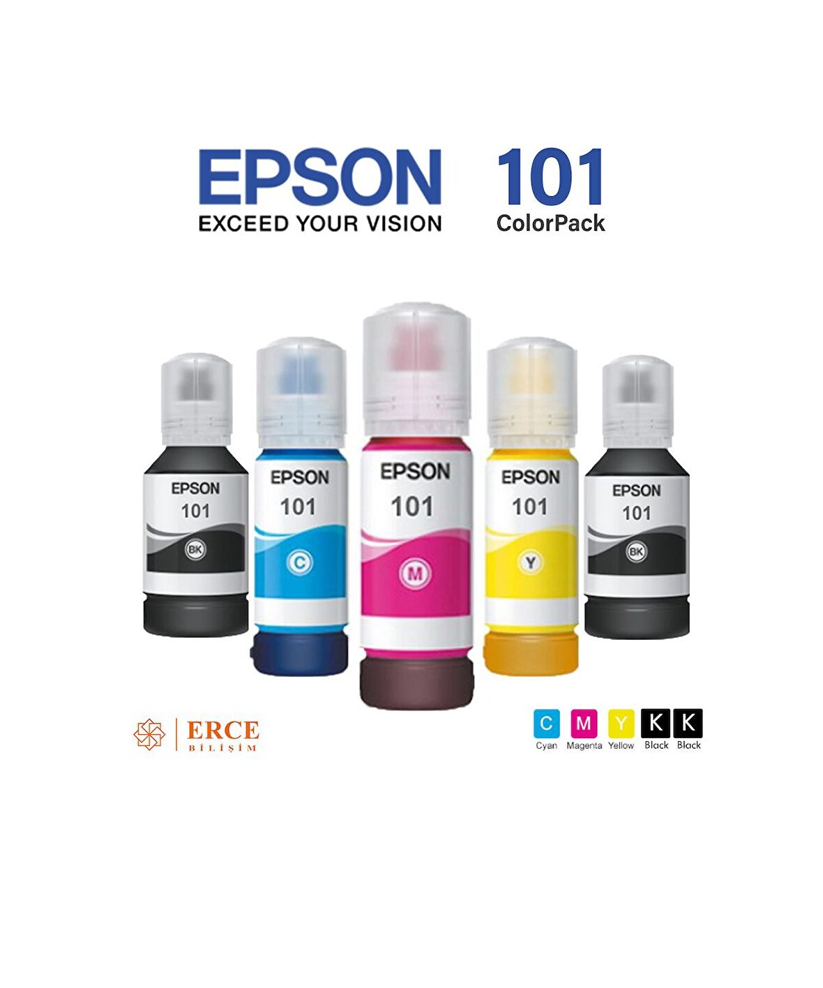 Epson 101 EcoTank L6260 Uyumlu 4+1 Mürekkep Takımı