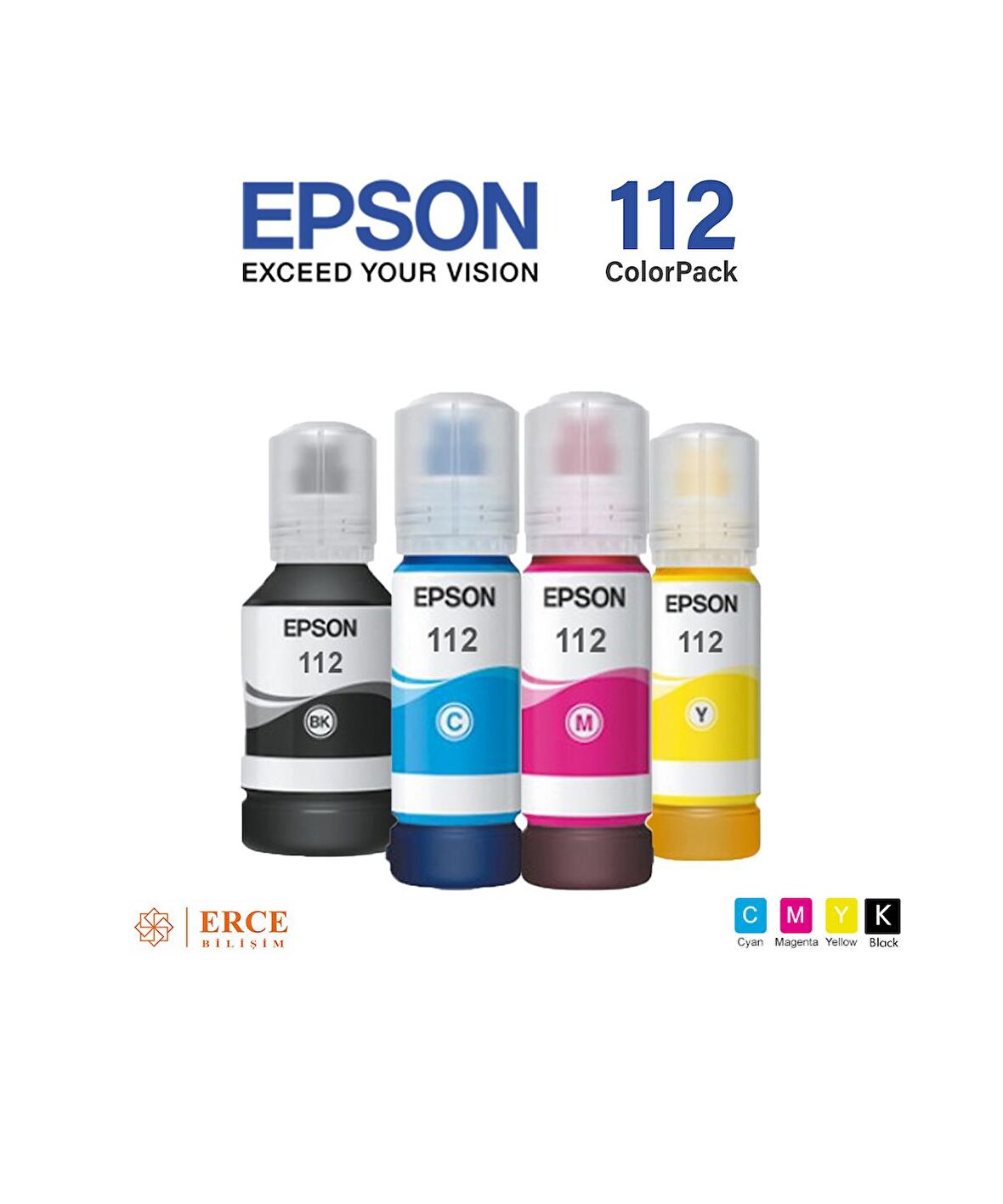 Epson 112 C13T06C24A L6490 EcoTank 4 Renk Multipack Mürekkep