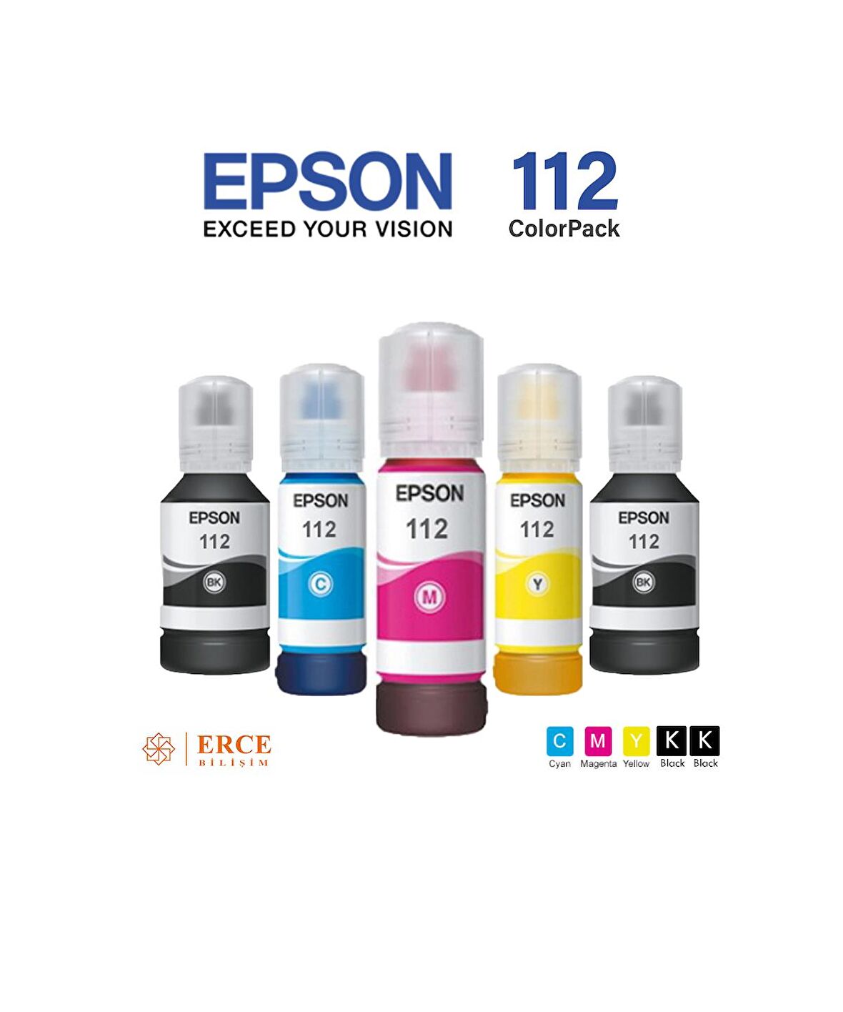 Epson 112 EcoTank L11160 Uyumlu 4+1 Kartuş Dolum Seti
