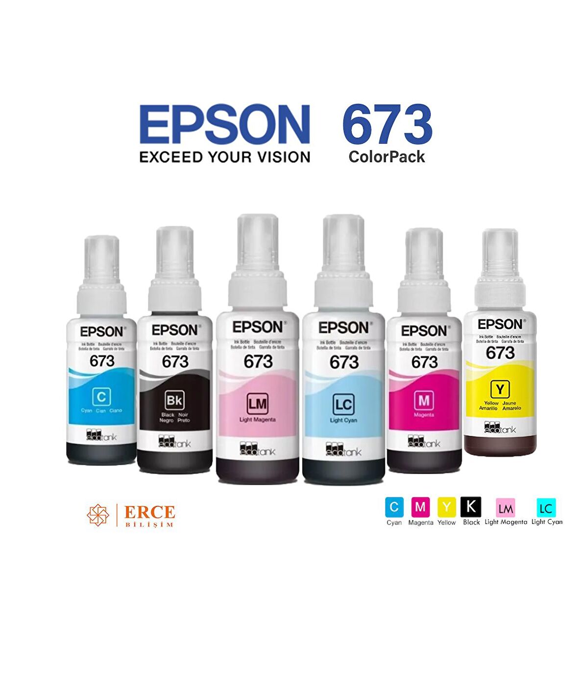 Epson 673 L810 Uyumlu Orijinal Mürekkep Seti