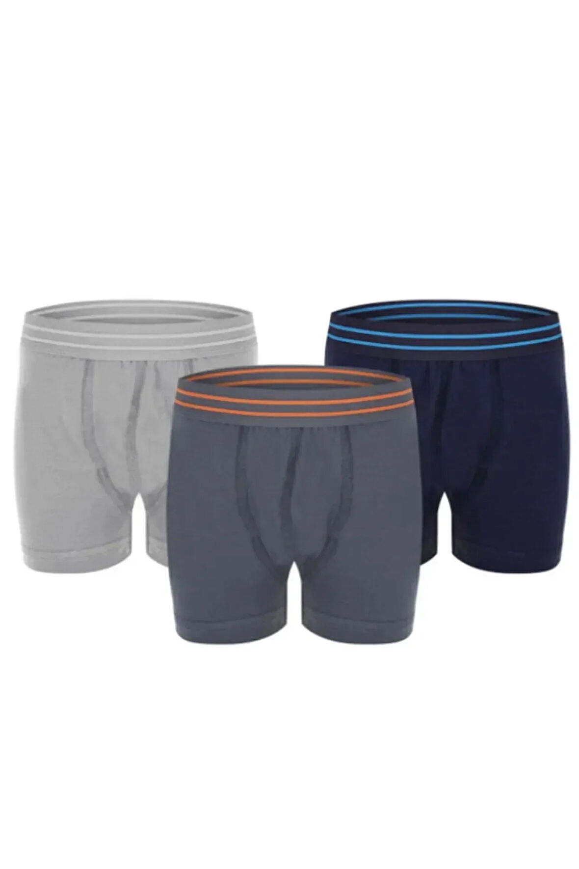 Grimelanj-Siyah-Beyaz 3'lü Erkek Çocuk Elastan Boxer