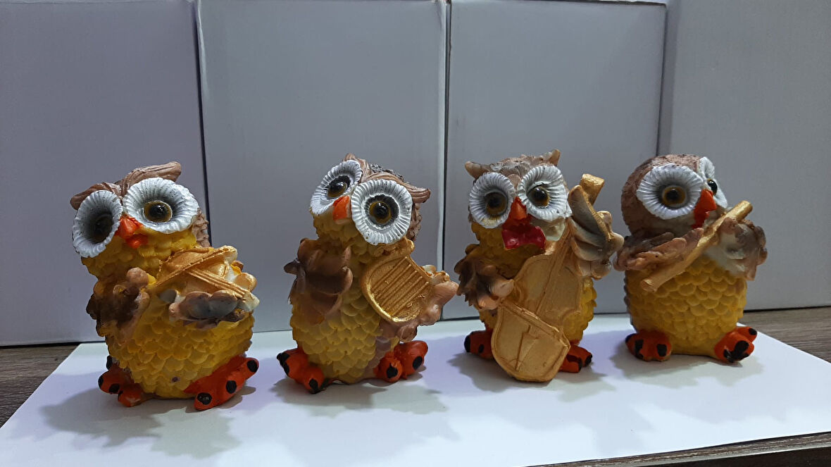 Müzisyen Baykuşlar Biblo 4 lü Set