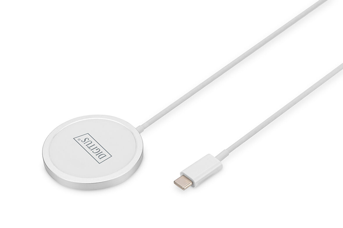 Digitus Kablosuz Şarj Pad/Altlık, Mıknatıslı, 15W, MagSafe uyumlu&lt;br&gt;
Digitus Wireless charging pad, magnetic 15W, MagSafe compatible