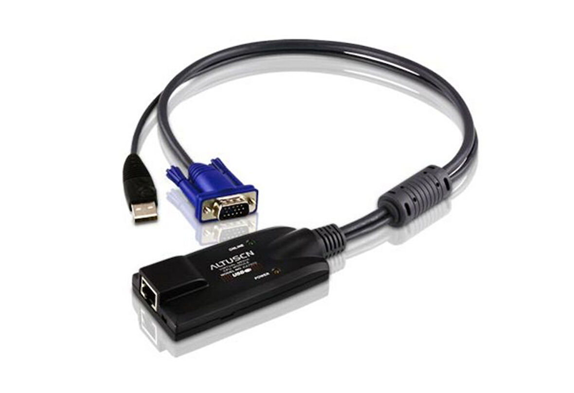 USB KVM Adaptörü (CPU Modül), KVM Kablosunun PC&#039;nin USB portuna Bağlanması İçin Adaptör, maksimum mesafe 40 metre, ATEN-KH2508A, ATEN-KH2516A ile birlikte kullanılır&lt;br&gt;
USB VGA KVM Adapter