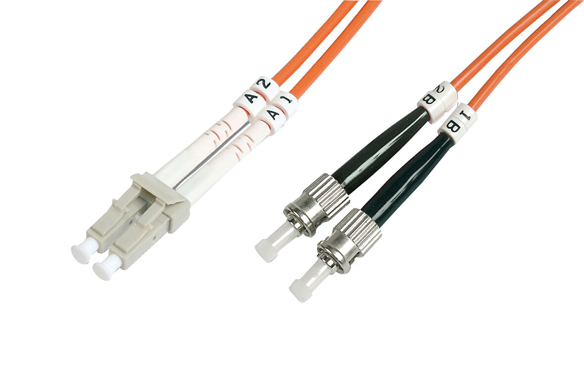 Beek LC-ST Fiber Optik Patch Kablo, Multimode OM 1 62.5/125 Duplex, 3.0mm, LSZH, 10 metre