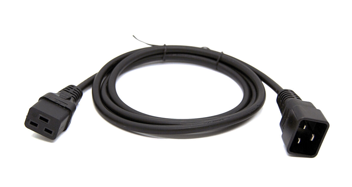 Beek Güç Kablosu, C19 &lt;-&gt; C20, 1.80 metre 3*1.5MM2 H05Z1Z1-F, LSZH&lt;br&gt;
Beek LSZH Power Cable C19 To C20 1.8M 3*1.5MM2 H05Z1Z1-F