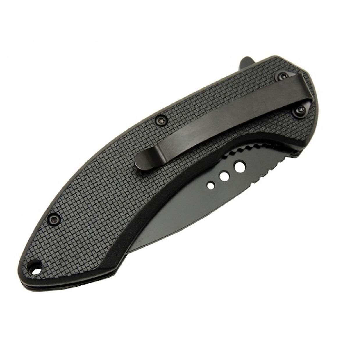 4215 Kırmızı Kamp Çakı 20cm- Yarı Otomatik, Oluklu