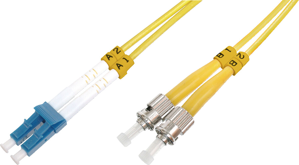 Beek LC-ST Fiber Optik Patch Kablo, 9/125 µ, Singlemode, 3.0mm, Duplex, OS2, LSZH, 10 metre
