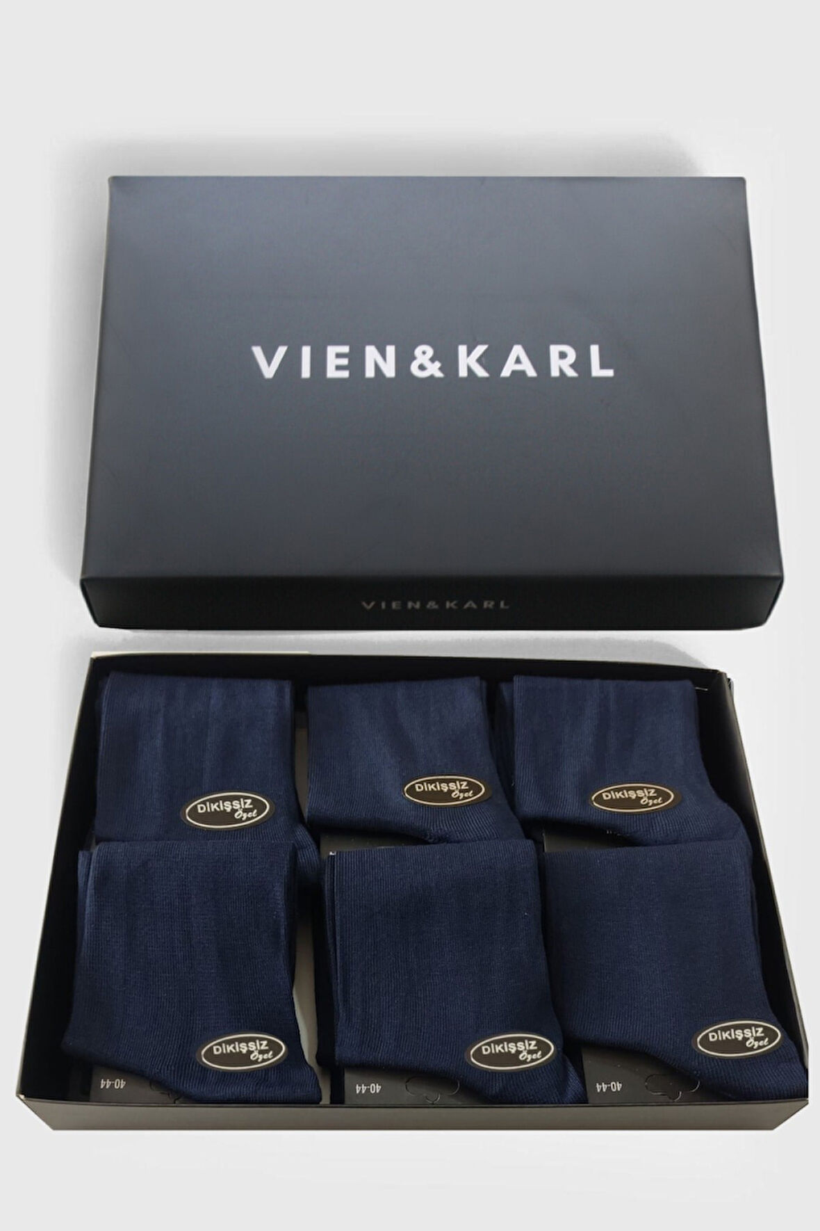 Erkek Lacivert Bambu Çorap 6'lı Premium Kutu