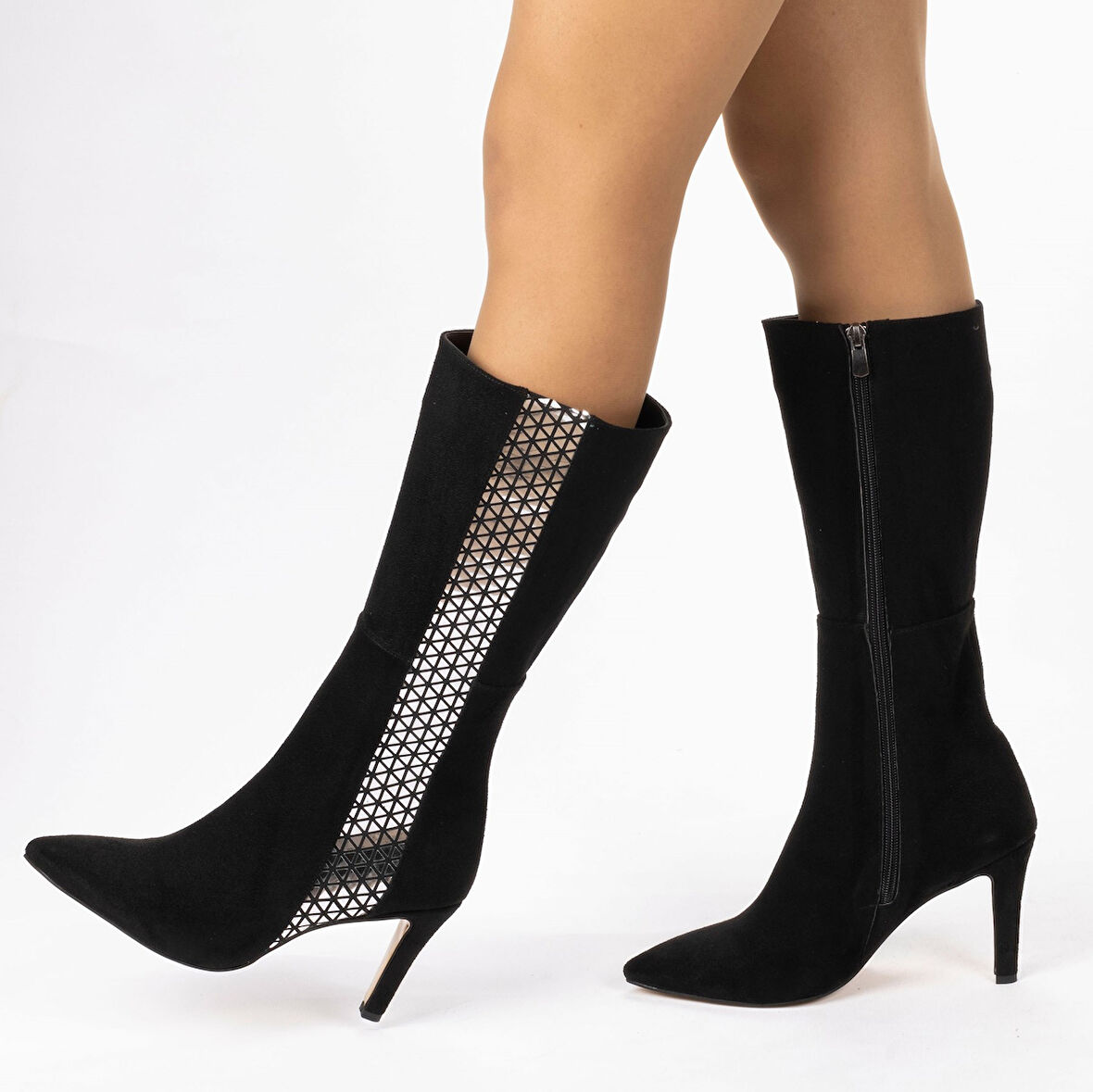 Kadın Topuklu Sivri Burunlu  Çizme