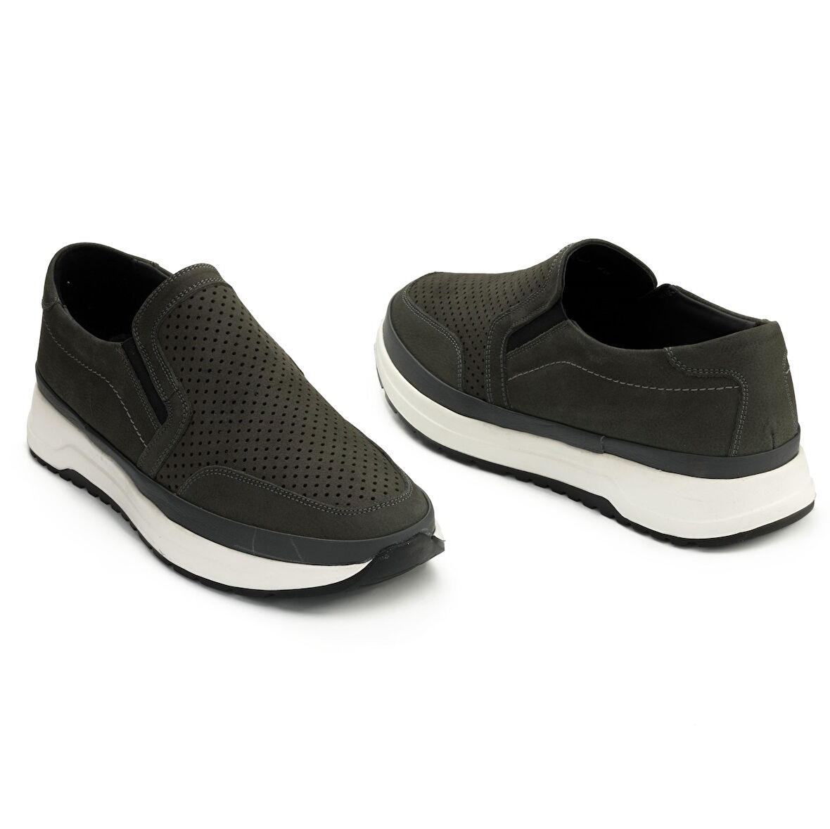 TwoEgoist Erkek Hakiki Nubuk Deri Anatomik Bağcıksız Hafif Günlük Ayakkabı