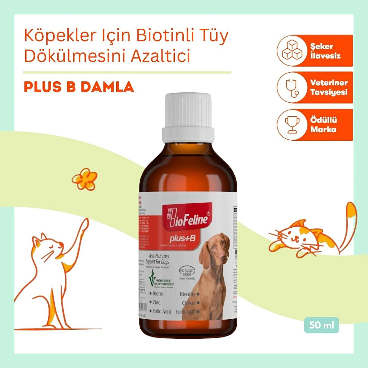 Biofeline Plus B Biotinli Köpek Damlasi – 50ml