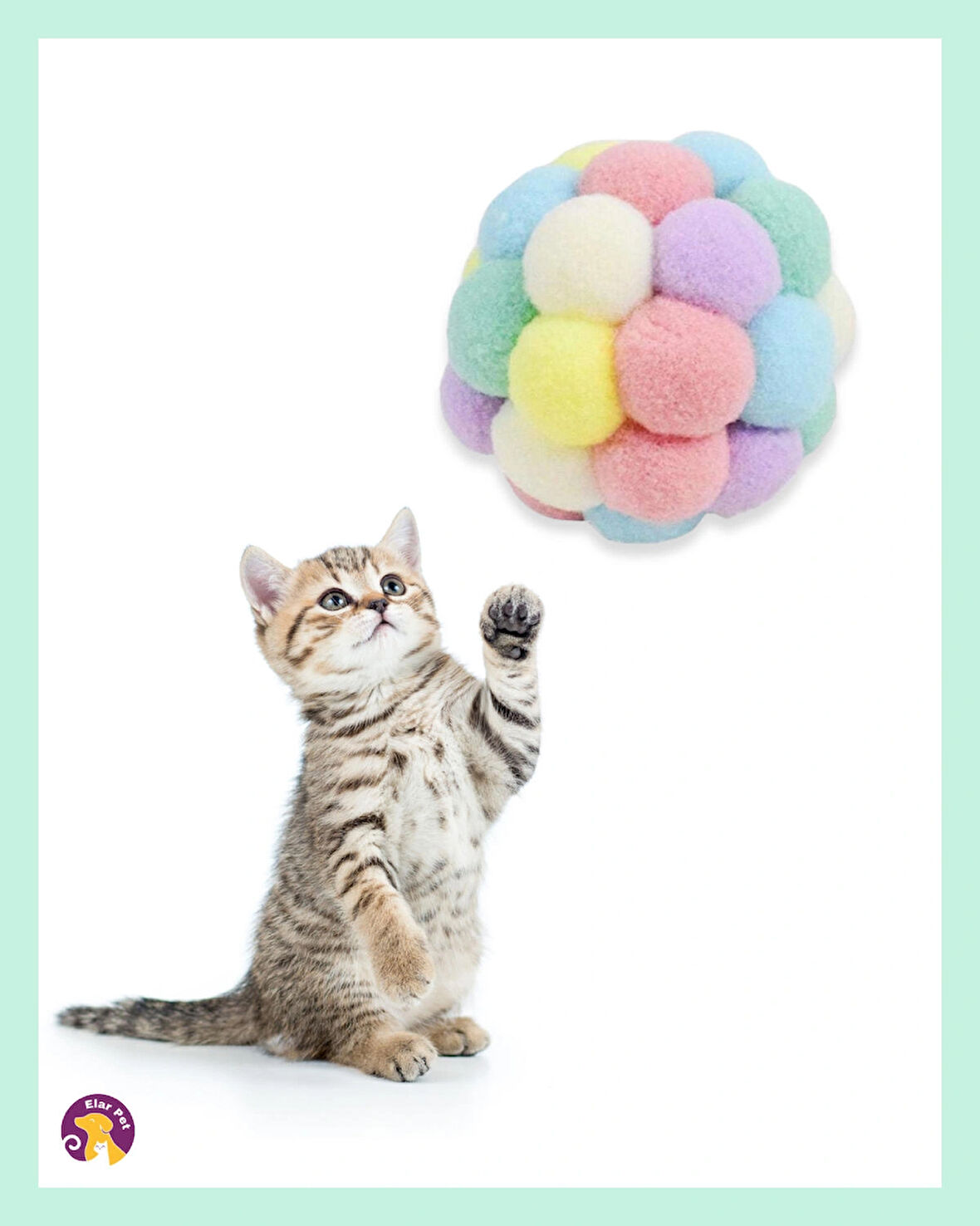 Lion Pets Renkli Kedi Oyuncak Isırmaya Dayanıklı Kedi Topu Kedi Oyuncak