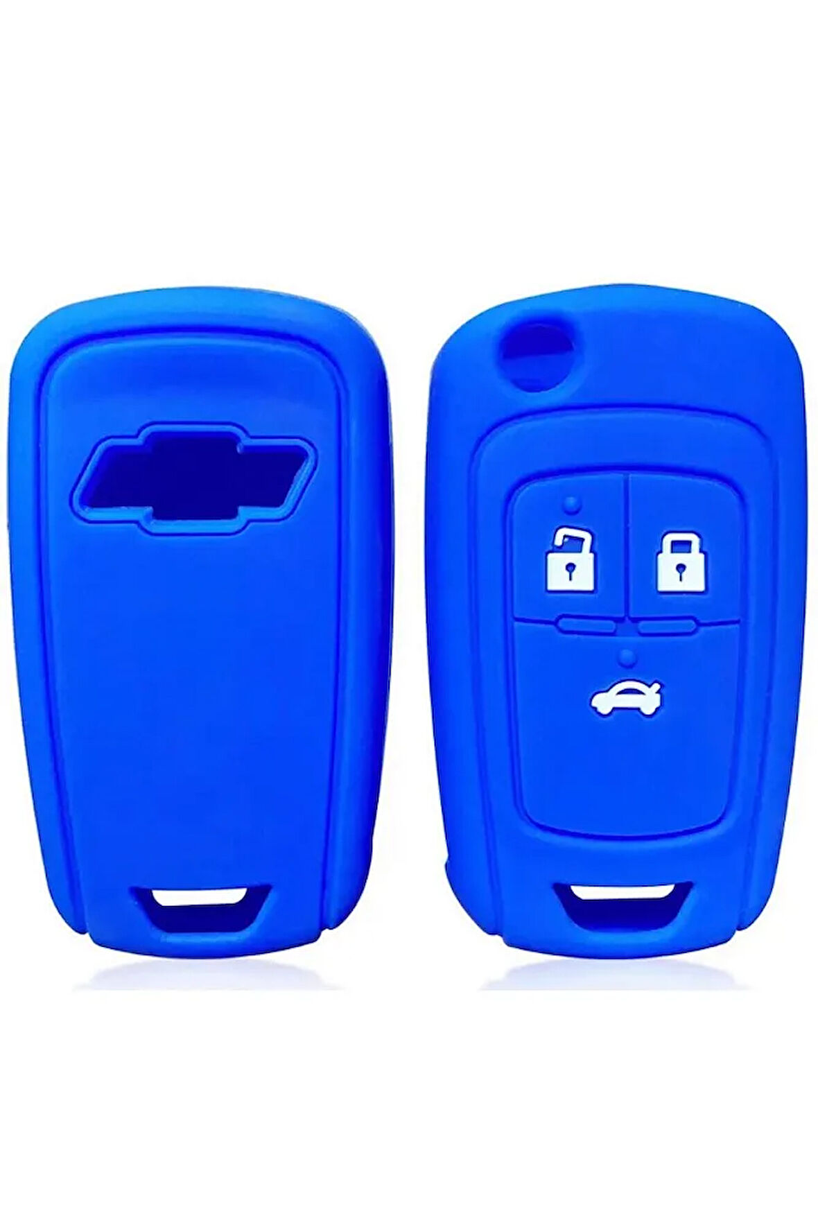 Chevrolet Cruze Aveo Uyumlu Silikon Anahtar Koruma Kılıfı Mavi Renk